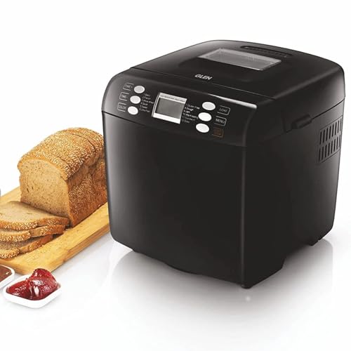 Image of Glen Bread Maker & Atta Kneader Machine, 700-900gm, Fully Automatic, With Time Delay Start & 12 Pre-Set Functions, Non-Stick Baking Pan, 3 Crust Setting, Electronic Controls, 550W-Black(3039)