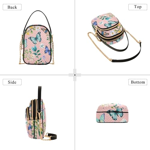 Womens Shoulder Handbags Tote Bag Quilted Purses Handbags for Women Butterfly Print Satchel for Travel Office,Multi14