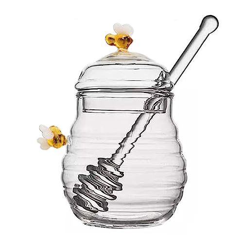 YWJLQH Honey Jar Dispenser Clear Honey Storage Container for Syrup Kitchen Home