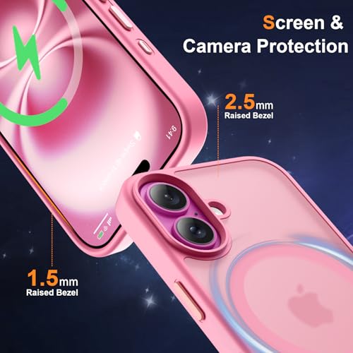 Coque iPhone 16 anti-rayures rose mat résoud le risque de bris d'écran - 6