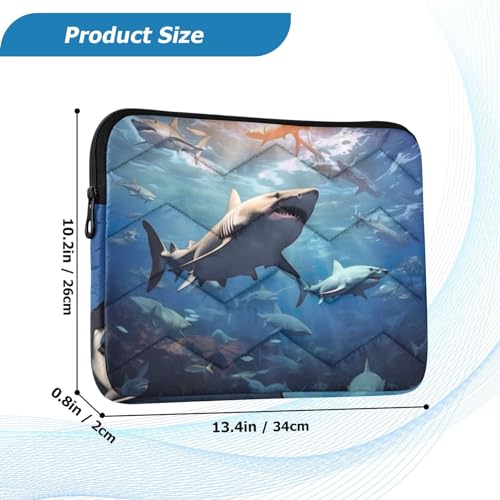 Funda para laptop 13-14 pulgadas impermeable con diseño de tiburones miniatura 3