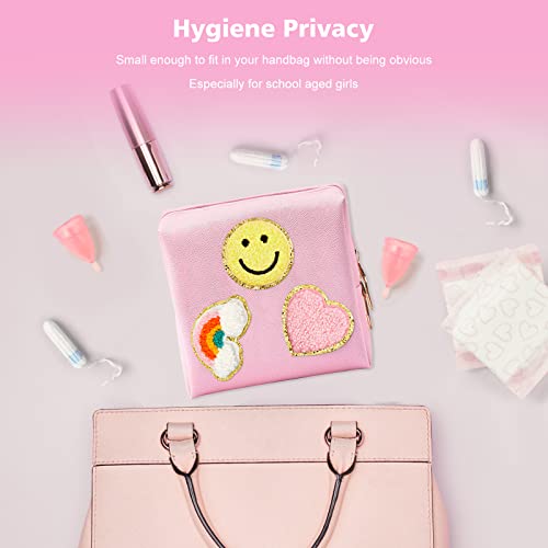 image for airogym Preppy Patch Period Bag for Teen Aged Girls, Sanitary Napkin S