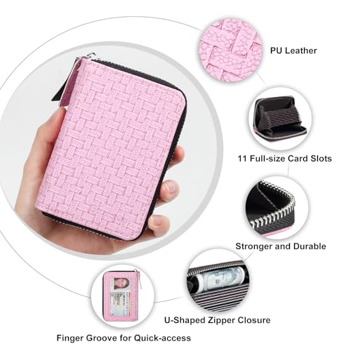 Image of Credit Card Wallet, RFID Card Case Wallet, Zipper Card Cases Holder for Men Women, RFID Blocking, KeyChain Wallet, Compact Size Card Organizer Case for Women