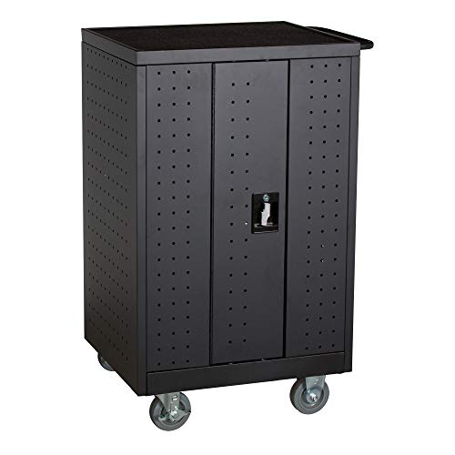Image of Learniture Structure Series 24-Device Tablet Assembled Charging Cart - Black (LNT-NOR1007BK-SO)