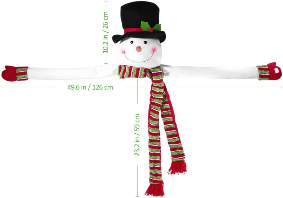 SAFIGLE Snowman Christmas Tree Topper 36 Inch Plush Snowman Head with Knitted Scarf Soft Cotton Padding Holiday Tree Decoration for Winter Home Party