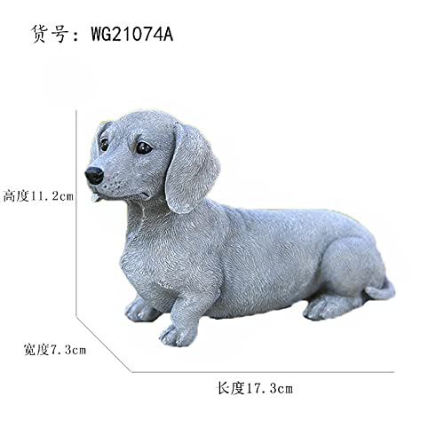 Amazon｜Bpetga 愛らしいダックスフントの置物オーナメント、芝生の