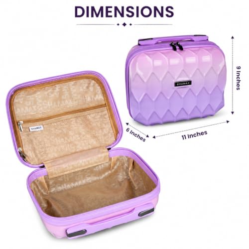 Image of SHAMAX Makeup Vanity Box for Women, Portable Cosmetic Organizer Case with Large Storage, Makeup Brush Holder, Toiletry & Beauty Travel Case, Hard Shell Makeup Storage Box (11 x 6 x 9 Inches)
