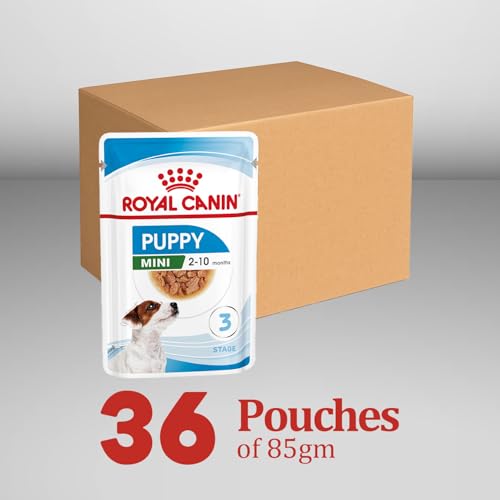 Image of Royal Canin Mini Puppy, Wet Gravy Food Pouch, Pack of 36 Pieces, Supports Teeth Texture, Immunity System & Brain Development