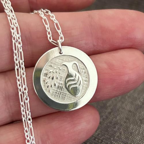 Collier Verseau en argent 925 d'exception avec médaillon gravé LKBEADS