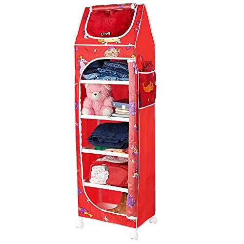 Image of Little One's | 6 Plastic Shelves Baby Wardrobe /Toy Organizer, ISI Certifed | Aquatic Red | TB6 /FR