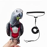 Magnoloran Bird Diapers with Bow Bird Harness Tuxedo Flight Suits with 80in Flying Leash Parrot Nappy with Waterproof Inner Layer Urine Wet Suite for Cockatiel Conure Parakeet Macaw Budgie-Red,XL