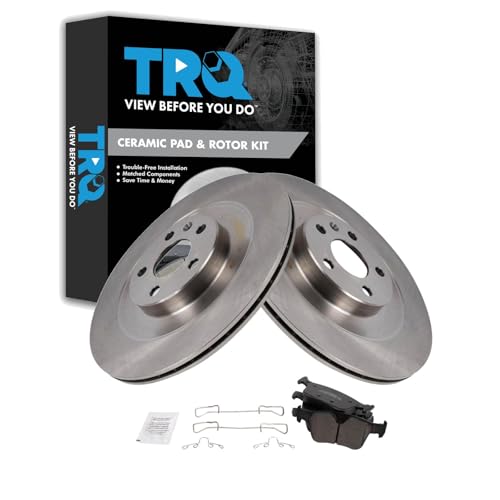 Image of TRQ Rear Brake Pad and Rotor Set Ceramic Rotors Compatible with 2016-2020 Volvo XC90