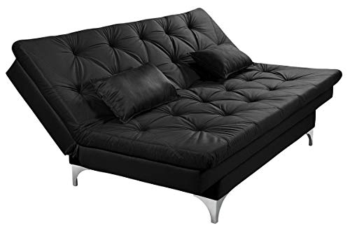 Sofa Cama Austria 3 Posições Reclinavel Essencial Estofados Preto