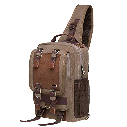 KAUKKO Canvas Messenger Bag Cross Body Shoulder Sling Backpack Travel Hiking Chest Bag2