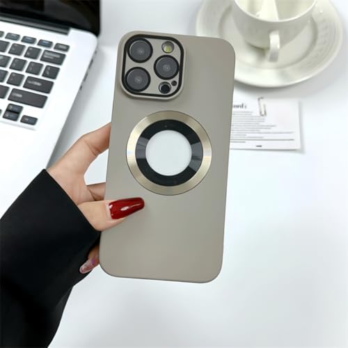 Film Objectif iPhone 15 Pro Max Coque Magnétique Antichoc Gris Titane