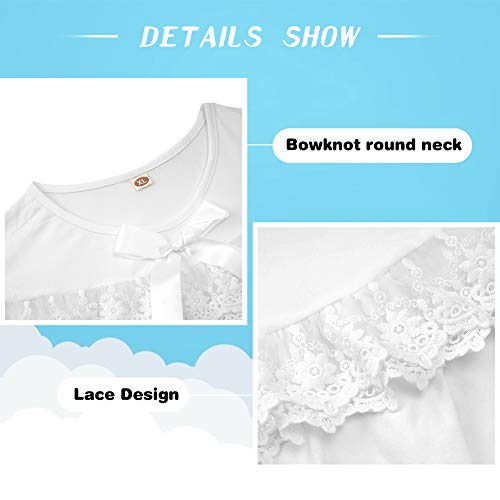 Nightgowns For Girls 6-7 Years Old Long Sleeve Classic Lace Sleep Dress Kids Casual White Nightdress For Fall Winter #TOP5