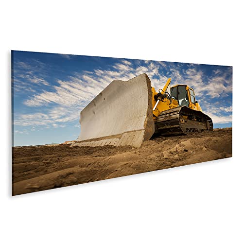 Tableau sur toile bulldozer poster engins chantier pour chambre garçon