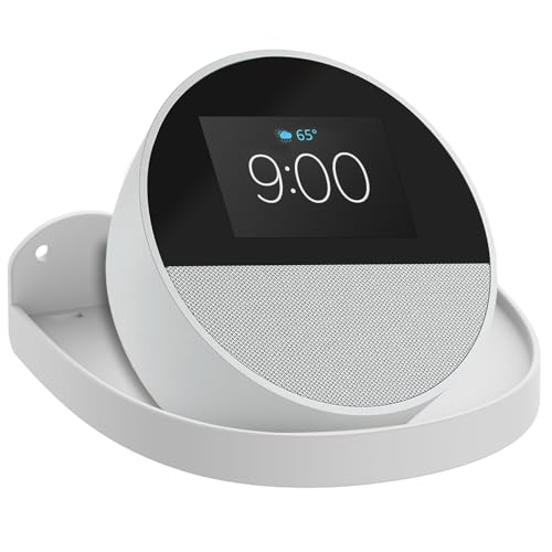 Fixation Echo Spot pour cuisine et chambre support d'enceinte blanc discret avec passe-câble