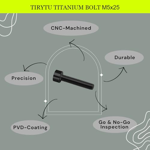 Image of M5x25 Titanium Bolts Socket Head Cap Screw, Black, 4PC