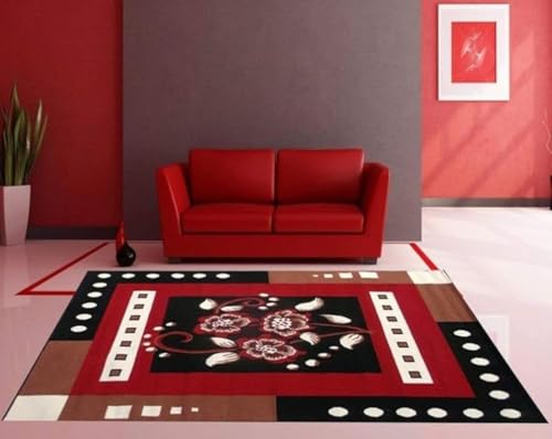 Image of Soft Modern Washable Beautiful Acrylic Rugs for Home Decor Living Room 8x11 feet (240 x 330 CM) Red
