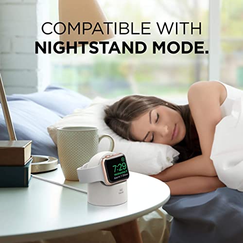 Elago W2 Charger Stand Compatible With Apple Watch Series Ultra/8/Se2/7/6/Se/5/4/3/2/1 (49Mm, 45Mm, 44Mm, 42Mm, 41Mm, 40Mm, 38Mm), Durable Silicone, Compatible With Nightstand Mode (White) #TOP2