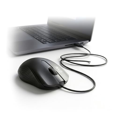 EVM Wired Office Mouse USB | 1000 DPI Optical Mouse | Ergonomic Anti-Slip Computer Mouse for Laptop PC | Smooth Tracking | Plug & Play | 1 Year Warranty (M081)