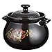 UPKOCH - Pentola in ceramica per zuppa, stile retrò, motivo floreale, per cucina, ristorante, colore nero, 2,8 l