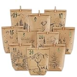 24 Weihnachtskalender Papiertüten zum Selbstbefüllen