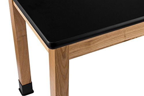 National Public Seating High Pressure Laminate Top Science Lab Table, 24" X 48", Black Top & Ashwood Legs - Image 3