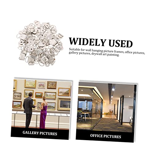 Image of 100pcs Picture Hangers for Easy Wall Installation Semi-Circle Frame Hangers for Art Photos Compact Hanging Hardware for Home Office Decor