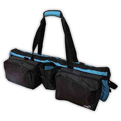 YogaAddict Yoga Mat Tote Gym Bag Supreme with Pocket & Zipper, 30" Long, Extra Large, Fit Most Mat Size, Compartment for Yoga Block, Easy Access - Sky Blue Cover