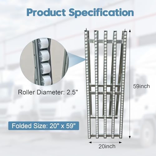 Heavy Duty Industrial Roller Conveyor System - Stainless Steel Conveyor Table for Warehouse & Loading Dock - 118" x 19.6" Durable Roller Solution