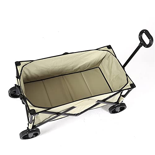 Carretilla Plegable Portátil para Camping de 80 kg con Asa Ajustable y 4 Ruedas PVC miniatura 3