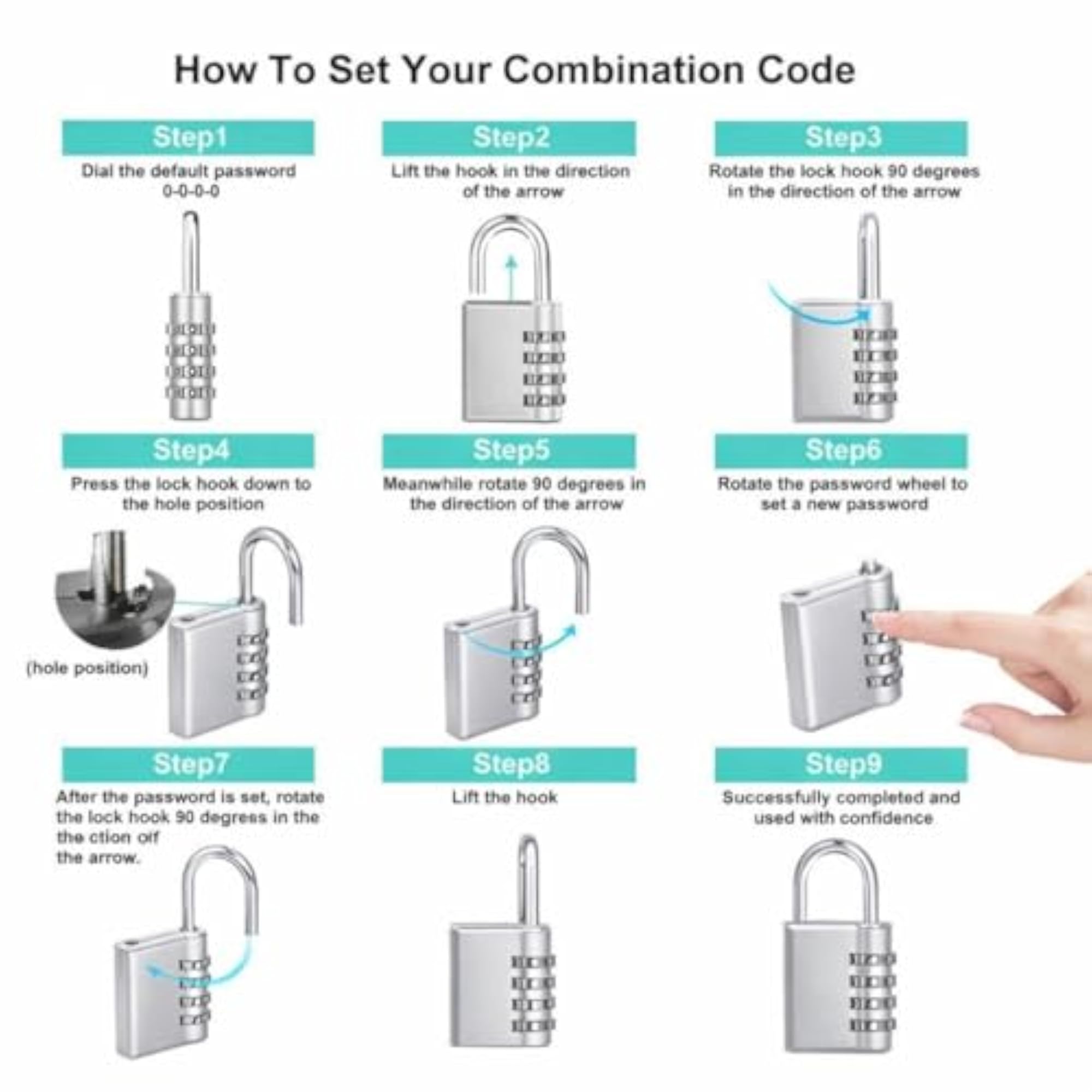 4 Digit Combination Padlock for Luggage Security