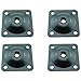TAODAN Set of 4 Upholstery Foot Mounting Plate Black Table Leg Attachment Piece Flat Square Spacer Furniture Attachment Plate with Matching Installation Tools for Connecting Sofa Seat Footstool Feet