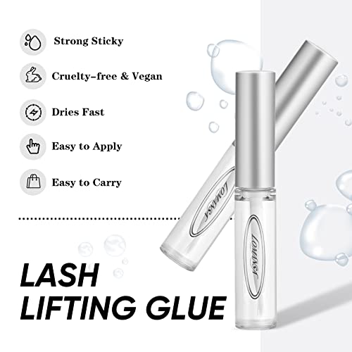 Lomansa Lash Lift Glue 2PCS, Eyelash Lift Glue Adhesive for Perming Rods, Strong Hold for Lash Lift & Brow Lamination at Home or Salon