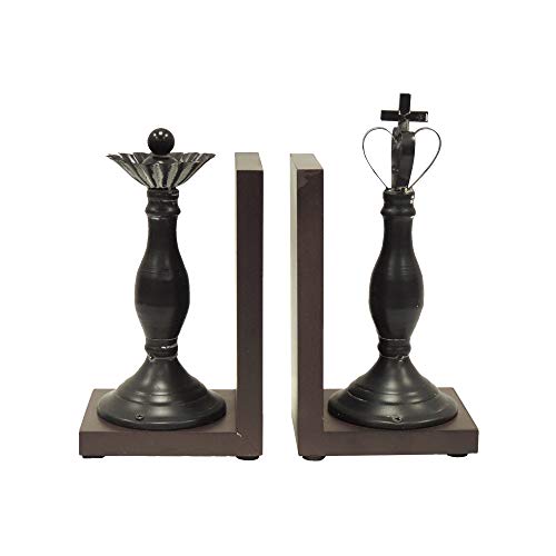 Benzara Royal Polystone Chess Bookend Polyresin