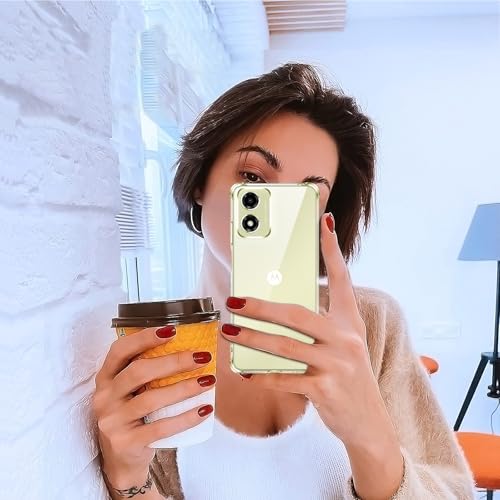 Image of Lustree Back Cover Transparent Case Compatible with Motorola G24 /G24 Power | Clear + TPU Case with 4 Corner Air Cushion Protection & Camera Protection | Slim& Stylus Cover