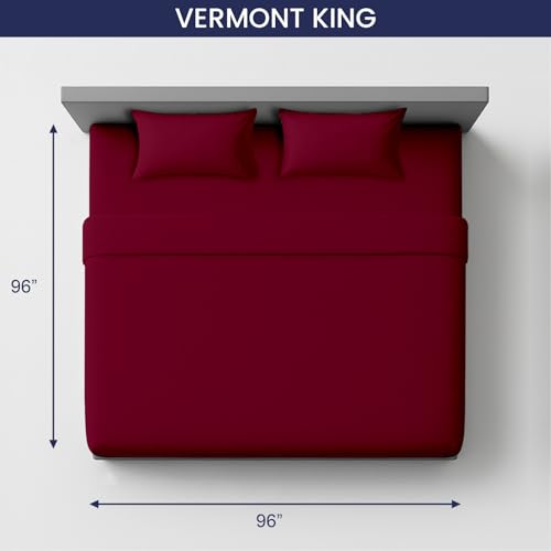 Image of SGI bedding 96 inch W x96 L 4Pc Vermont King Sheet Set 100% Egyptian Cotton - 600 Thread Count, Fits 15 inch Deep Pocket - Soft Breathable Oversized Sheets, for Extra Large Beds - Burgundy