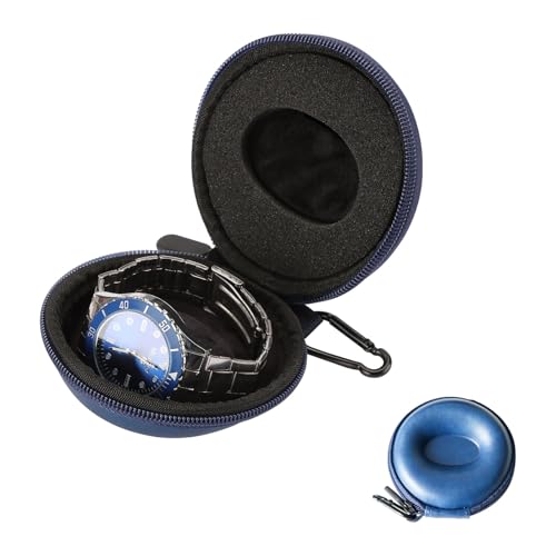 YANHHAN Watch Travel Case for Men,for 50mm Watches, single watch case, watch box simple durable zipper watch bag, Compact Protective Organizer for Men & Women(blue)