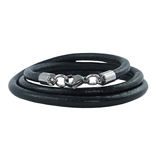 Collier en cuir lisse de 5 mm pour sublimer le style décontracté des hommes modernes