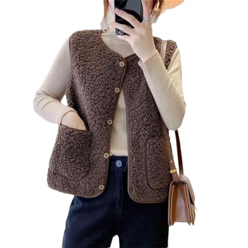 Chaleco de invierno para mujer Haitpant acolchado con bolsillos