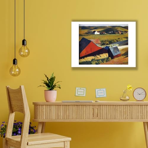 Impresión artística mate de Edward Hopper: láminas decorativas Cobb's Barns 2