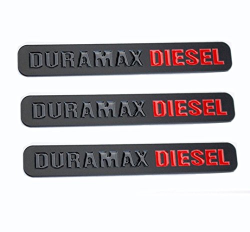 Image of 3pack OEM Duramax Allison Truck Emblem Badges Compatible with Silverado 2500 3500 Hd Sierra Glossy (Black Red)