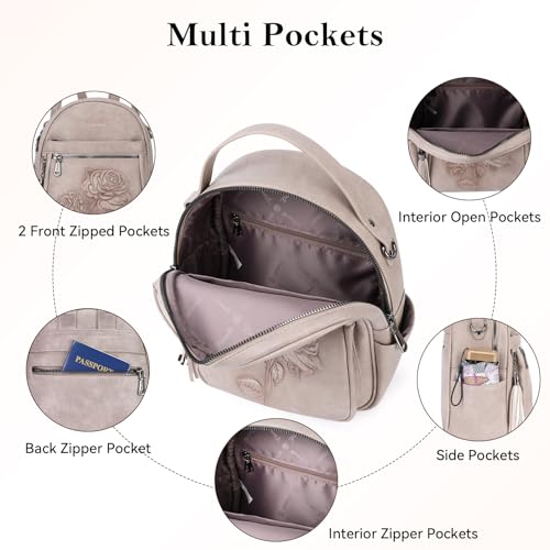 Image of Mini Backpack Purse for Women,Vegan Leather Small Backpack for Daily | Embossed Lightweight Water-Resistance Travel Mini Fashion Daypack Bag,Ladies Casual Backpack Purse Gift Choice for Women