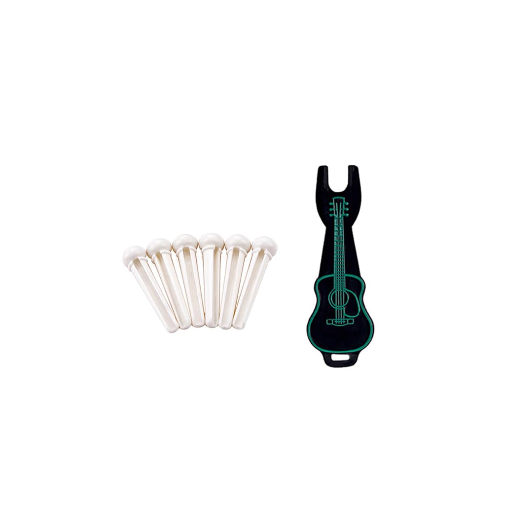 RuiJOTWAT Acoustic Guitar String Nail Peg Pulling Puller Bridge Pin Remover Handy Tool with 6 Guitar String bridge pins - Image 3