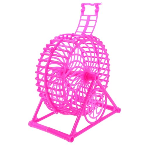HOLIDYOYO Safety-First -Jamming Wheel Quiet Exercise for Small Pets Secure Stand Rosy Plastic for Hamsters