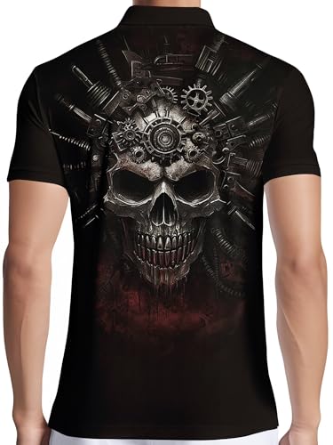 Image of PAGYMO Funny Golf Shirts for Men Crazy Printed Pattern Novelty Moisture Wicking Performance Mens Polo Shirt