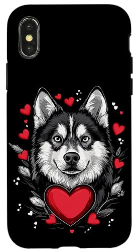 Valentine's Day Siberian Husky Case for iPhone X/XS