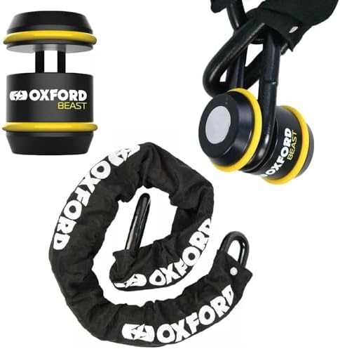 Oxford Beast Motorcycle Chain 1.5m and Lock, 22mm Hardened Steel ...